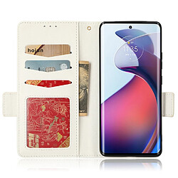 Etui en PU texture litchi, fermoir magnétique double avec support pour votre Motorola Edge 30 Fusion 5G/Moto S30 Pro 5G - blanc