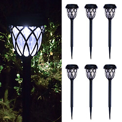 Avis 6x Jardin Extérieur LED Chemin De Paysage Solaire Allume Des Lampes De Jardin Lumière Blanche