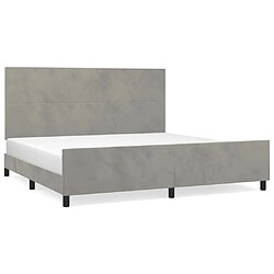 Maison Chic Lit adulte - Cadre Structure de lit avec tête de lit Contemporain Gris clair 200x200 cm Velours -MN31391