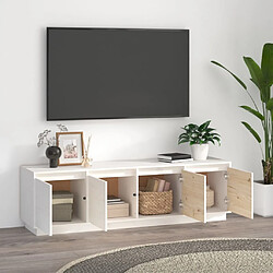 Avis Maison Chic Meuble TV scandinave - Banc TV pour salon Blanc 156x37x45 cm Bois de pin massif -MN29490