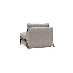 Inside 75 Fauteuil convertible lit 90 cm ILB 500 chêne fumé tissu Corocco Warm Grey pas cher