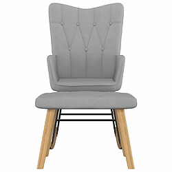 Maison Chic Chaise à bascule avec tabouret | Fauteuil Relax Gris clair Tissu -GKD81171