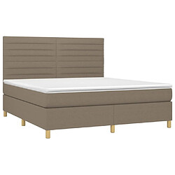 Avis Maison Chic Lit adulte- Lit + matelas,Sommier à lattes de lit avec matelas Taupe 180x200 cm Tissu -GKD94112