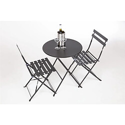 Chaises de Terrasse en Acier Noir - Lot de 2 - Bolero pas cher