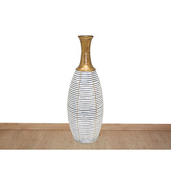 Vase de sol Alexandra House Living Blanc Doré Métal 20 x 62 x 20 cm