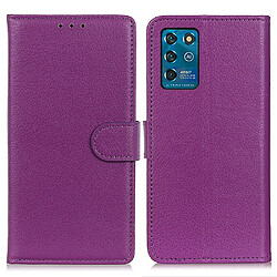 Etui en PU texture litchi avec support, violet pour votre ZTE Blade V30 Vita