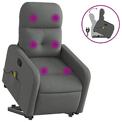 vidaXL Fauteuil de massage inclinable Gris foncé Tissu