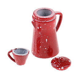 5 ensemble de théière tasse de thé maison de poupée miniature porcelaine café ensemble de thé rouge pas cher