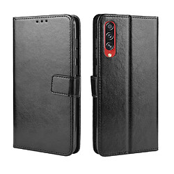 Wewoo Housse Coque Pour Galaxy A90 5G Retro Étui Crazy Horse Texture Horizontal en cuir avec support et fentes cartes et cadre photo Noir