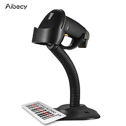 Aibecy Scanner de codes à barres automatique USB Lecteur de scanner de codes à barres câblé 1D avec support réglable Câble USB com pas cher