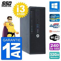 PC HP ProDesk 400 G3 SFF Intel Core i3-6100 RAM 32Go SSD 240Go Windows 10 Wifi - Occasion