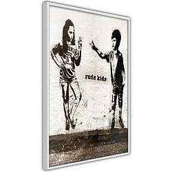 Paris Prix Affiche Murale Encadrée Banksy Rude Kids 20 x 30 cm Blanc