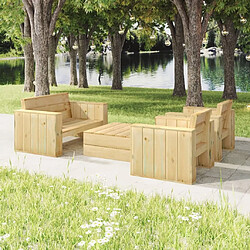 Maison Chic Salon de jardin 4 pcs - Table et chaises d'extérieur - Mobilier/Meubles de jardin Moderne Bois massif de pin imprégné -MN91988