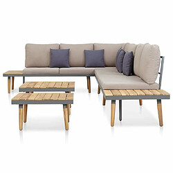 Acheter Maison Chic Salon de jardin 7 places avec coussins - Ensemble table et chaises d'extérieur - Salon/Mobilier de jardin classique Acacia solide Marron -MN46330