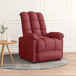 vidaXL Fauteuil inclinable électrique Rouge bordeaux Tissu