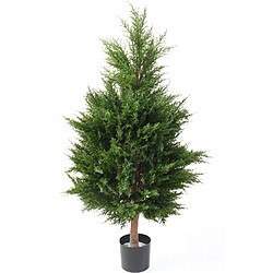 Pegane Plante artificielle haute gamme Spécial extérieur / CYPRES coloris vert - Dim : 105 x 57 cm