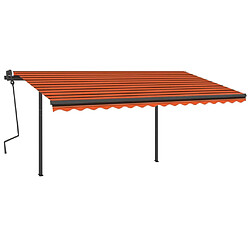 Avis Maison Chic Auvent manuel rétractable,Store manuel de porte avec LED 4x3 m Orange et marron -GKD69744