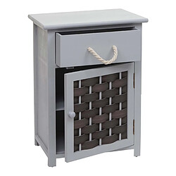 Decoshop26 Commode polyvalente armoire avec tiroir 55x39,5x28,5 cm polyrotin marron bois gris foncé 04_0006502