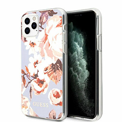 CG MOBILE Guess- Coque de Protection Flower Collection Compatible avec iPhone 11 Pro Max Couleur Lilas