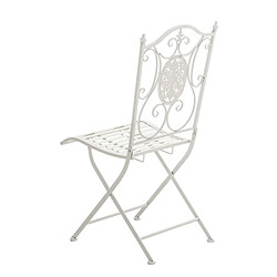 Acheter Decoshop26 Lot de 2 chaises de jardin balcon terrasse design rustique pliable en métal blanc 10_0002876