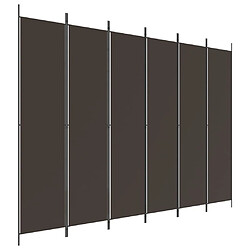 vidaXL Cloison de séparation 6 panneaux Marron 300x220 cm Tissu