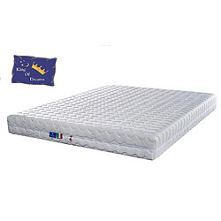 King Of Dreams Matelas 20 cm 140x190 Ferme Mousse Indéformable - Déhoussable + Protège Matelas + Oreiller Mémoire de Forme OFFERTS 140 190