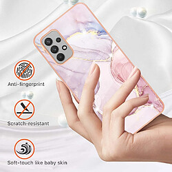 Coque en TPU antichoc, IMD, électroplaqué, motif marbré or rose 005 pour votre Samsung Galaxy A32 4G (EU Version)