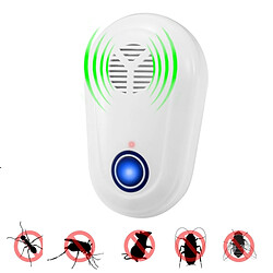 Wewoo 4W électronique ultrasons anti moustique blanc rat souris cafard insecte antiparasitaire répulsif, prise de l'UE, AC 90-250V