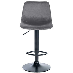 Acheter Decoshop26 Set de 2 tabourets de bar repose-pieds en métal noir confortable en forme d'arc assise en velours gris foncé 10_0004131