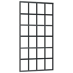 vidaXL Porte coulissante Verre ESG et aluminium 102x205 cm Noir