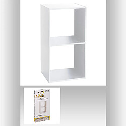 Atmosphera, Createur D'Interieur Etagère 2 Cases Mix - P. 34,5 cm x H. 67,5 cm - Blanc