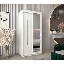 Abiks Meble Armoire YORK 2 À Portes Coulissantes 200/100/62 2 Portes (Blanc/Blanc)