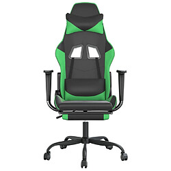 Avis vidaXL Chaise de jeu de massage et repose-pied Noir et vert Similicuir