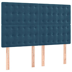 vidaXL Têtes de lit 4 pcs Bleu foncé 72x5x78/88 cm Velours