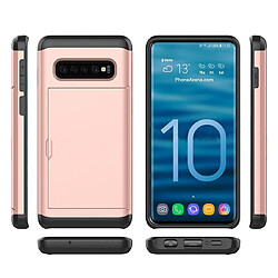 Acheter Wewoo Coque Renforcée Housse de protection blindée antichoc pour Galaxy S10 + avec fente carte or rose