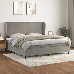 Maison Chic Lit Adulte - Lit simple Lit à sommier tapissier et matelas moelleux - Meuble de Chambre - Gris clair 200x200cm Velours -MN90748