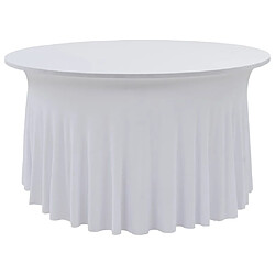 vidaXL Nappes élastiques de table avec jupon 2 pcs 120x74 cm Blanc