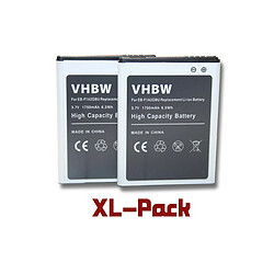 vhbw set de 2 batteries 1750mAh pour smartphone Samsung Galaxy GT-i9105P, EK-GC110, EK-GC120 remplace EB-F1A2GBU, EB-F1A2