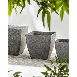 Beliani Lot de 2 cache-pots gris 42 x 42 x 42 cm ZELI