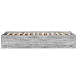 Acheter Vidaxl Cadre de lit sonoma gris 90x200 cm bois d'ingénierie