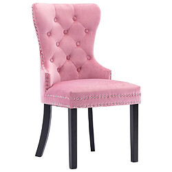 Decoshop26 Lot de 2 chaises de salle à manger cuisine design classique velours rose CDS020962