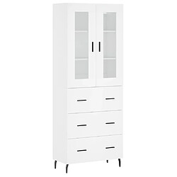 vidaXL Buffet haut Blanc 69,5x34x180 cm Bois d'ingénierie