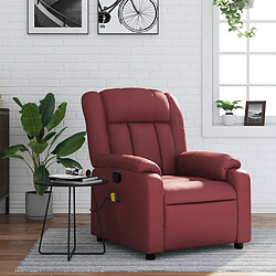 vidaXL Fauteuil de massage inclinable Rouge bordeaux Similicuir