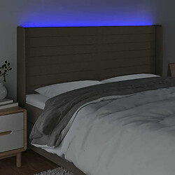 Acheter Maison Chic Tête de lit scandinave à LED,meuble de chambre Taupe 203x16x118/128 cm Tissu -MN95230