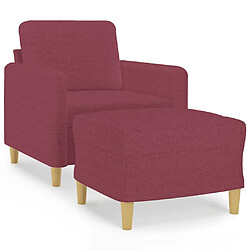 vidaXL Fauteuil avec repose-pied Rouge bordeaux 60 cm Tissu