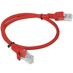 Lanberg Câble réseau Ethernet UTP Cat.6 rouge de 0,5 m PCU6-10CC-0050-R