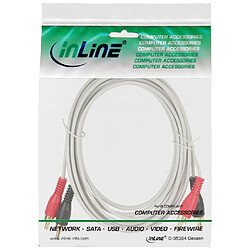 Câble audio InLine® 2x RCA mâle à mâle blanc / or 3m