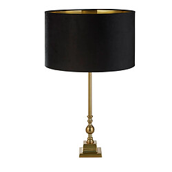 Searchlight Lampe de Table Laiton Antique, Abat-Jour en Velours Noir