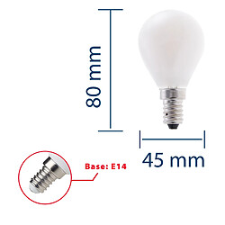 Avis VELAMP Ampoule à filament LED opale, sphère P45, 6W / 806lm, culot E14, 4000K