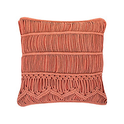 Beliani Coussin AKKOY Coton 45 x 45 cm Macramé Orange